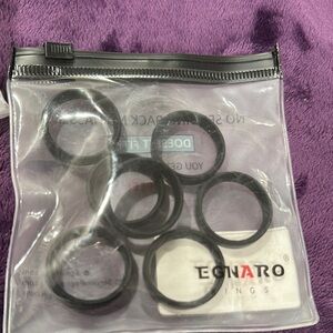 Egnaro Black Silicone Rings Set